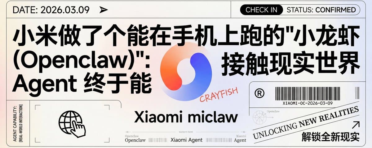 小米做了个能在手机上跑的"小龙虾 (Openclaw)"：Agent 终于能接触现实世界