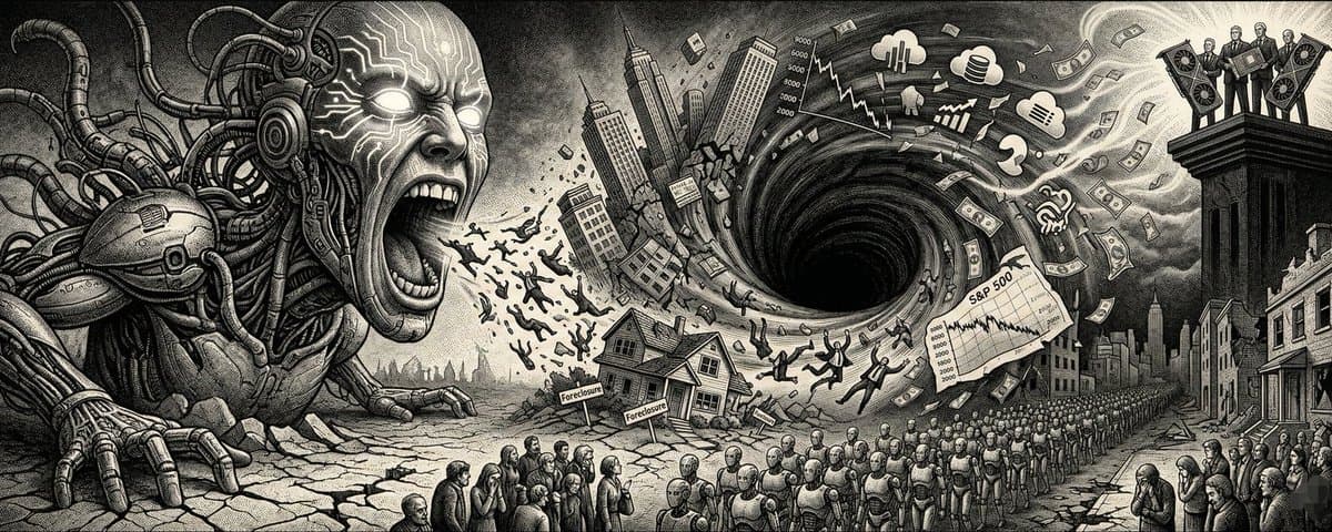 标普 500 指数下跌 38%。失业率刚公布为10.2%，私人信贷、抵押贷款也出现问题，AI超出了所有人的预期